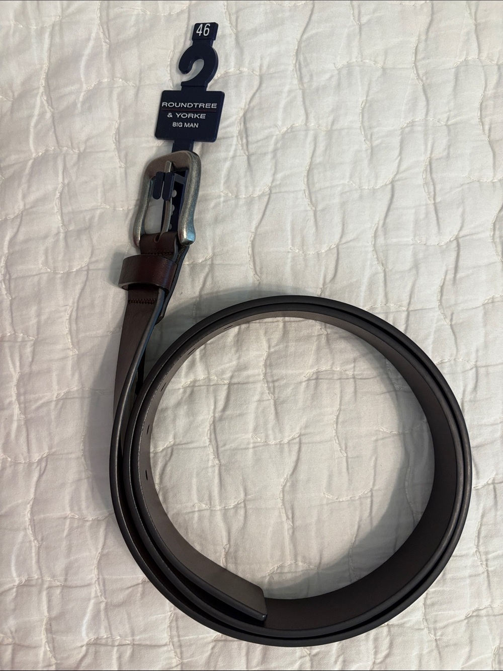 Roundtree & Yorke Full Grain Cowhide Lined on Genuine Leather Brown Men’s Belt